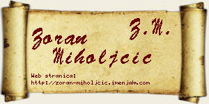 Zoran Miholjčić vizit kartica